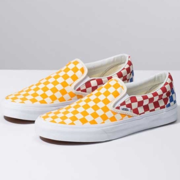 COPY - 🔥 VANS CLASSIC SLIP ON CHECKERBOARD MULTI/ TRUE WHITE SLIP ON SHOES NWT - Picture 7 of 9
